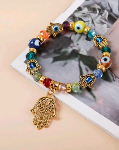 Pulsera diseño mano Hamsa & aojo