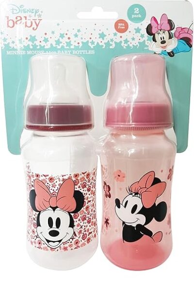 Cudlie Disney Baby Girl - Paquete de 2 biberones de 11 onzas, Minnie Mouse