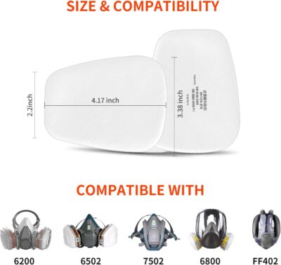 50 filtros respiradores de algodón 5N11, filtro de partículas de repuesto para máscara respiradora serie 6200, 6502, 7502, 6800 y FF402, filtro respirador  contra el polvo, pintura, aerosol, productos - Image 3
